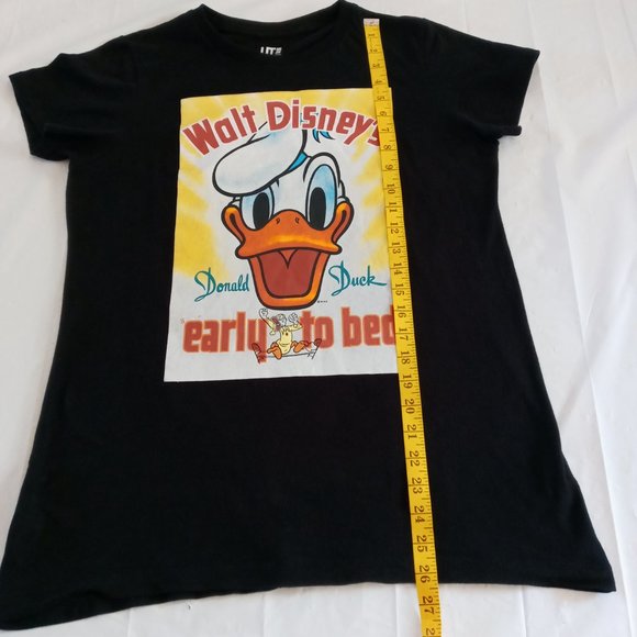Disney X UNIQLO Donald Duck "Early to Bed" black T-Shirt - Picture 5 of 8